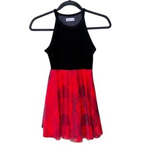 EUC Epic Threads Girls Sleeveless Velvet Party Dress Black Red Fancy Size Small